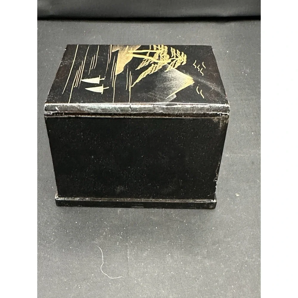 Antique Handpainted 2-drawer Box‎ Vintage Rare Japanese